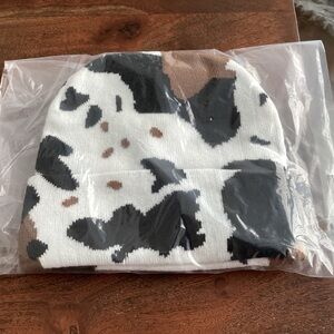 Cow Print Beanie Hat